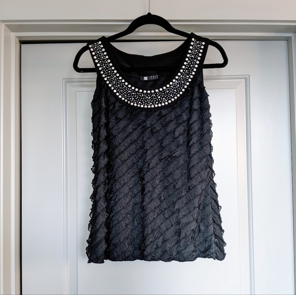 Carole Little Tops - Carole Little black ruffle tank top